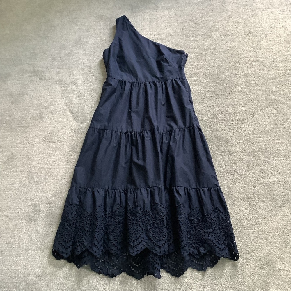 GAP Navy Blue One Shoulder Maxi Cotton Dress NWT Sz. 8